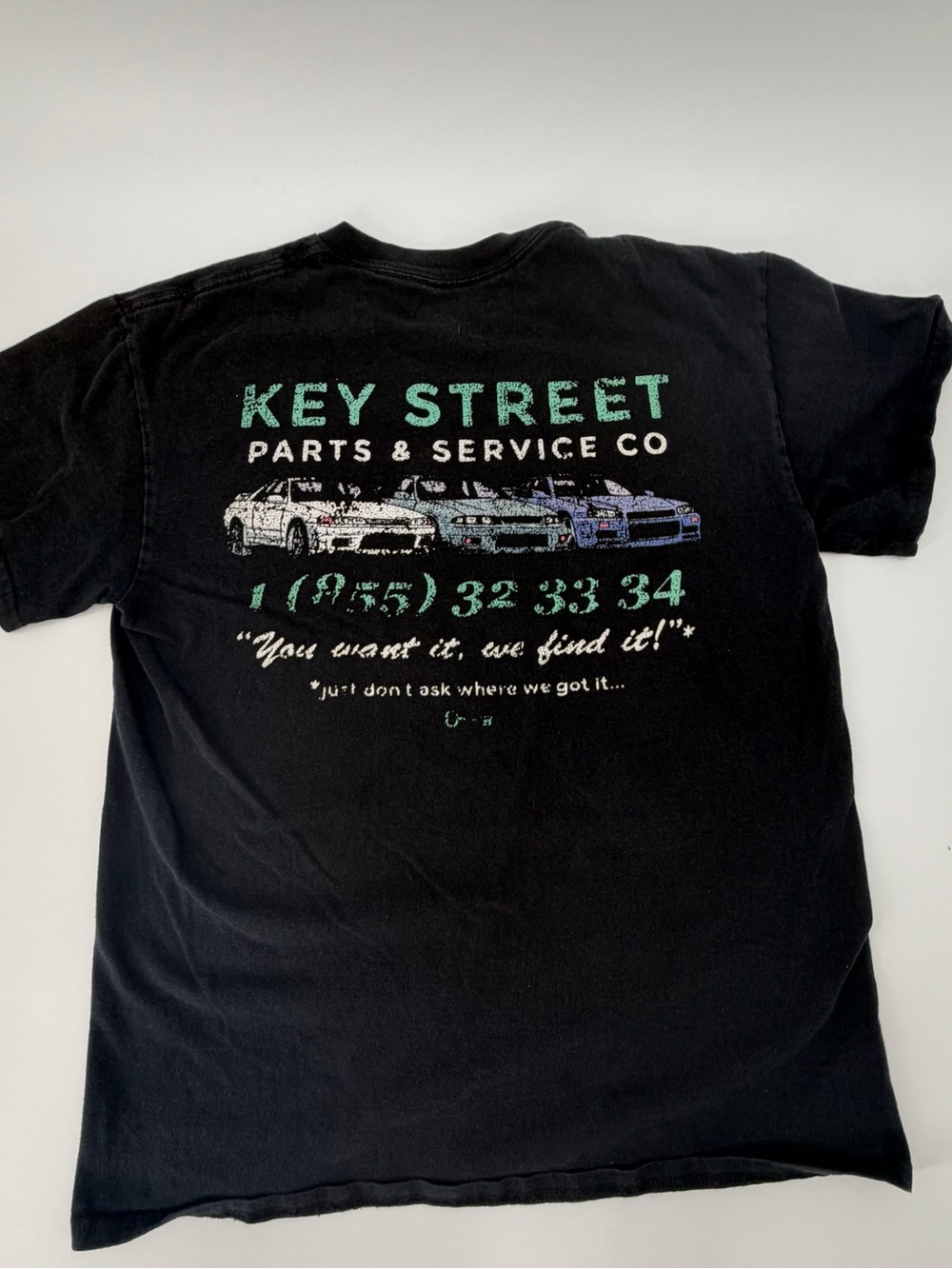 KEY ST Black Graphic Tee - Car Parts Logo‎